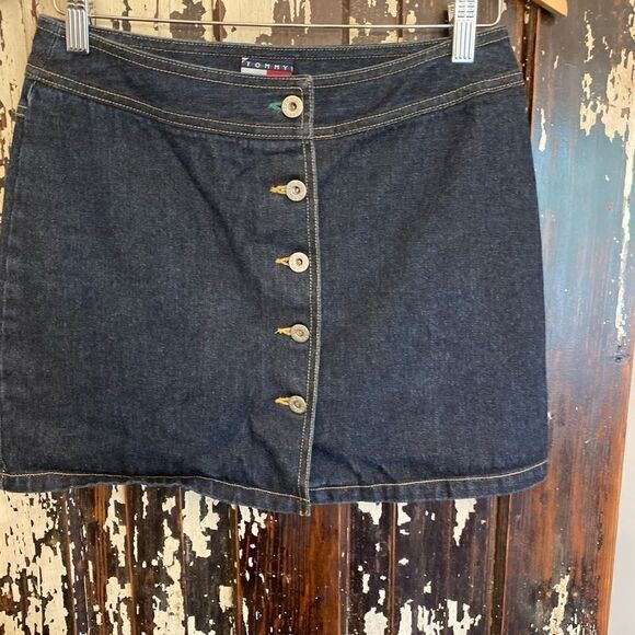 EUC Vintage Tommy Jeans Junior's wrap button mini skirt. - Picture 1 of 12